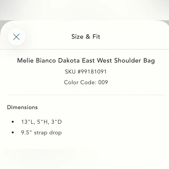 NWT new Anthropologie melie bianco east west shoulder bag cow print black white - Picture 11 of 15